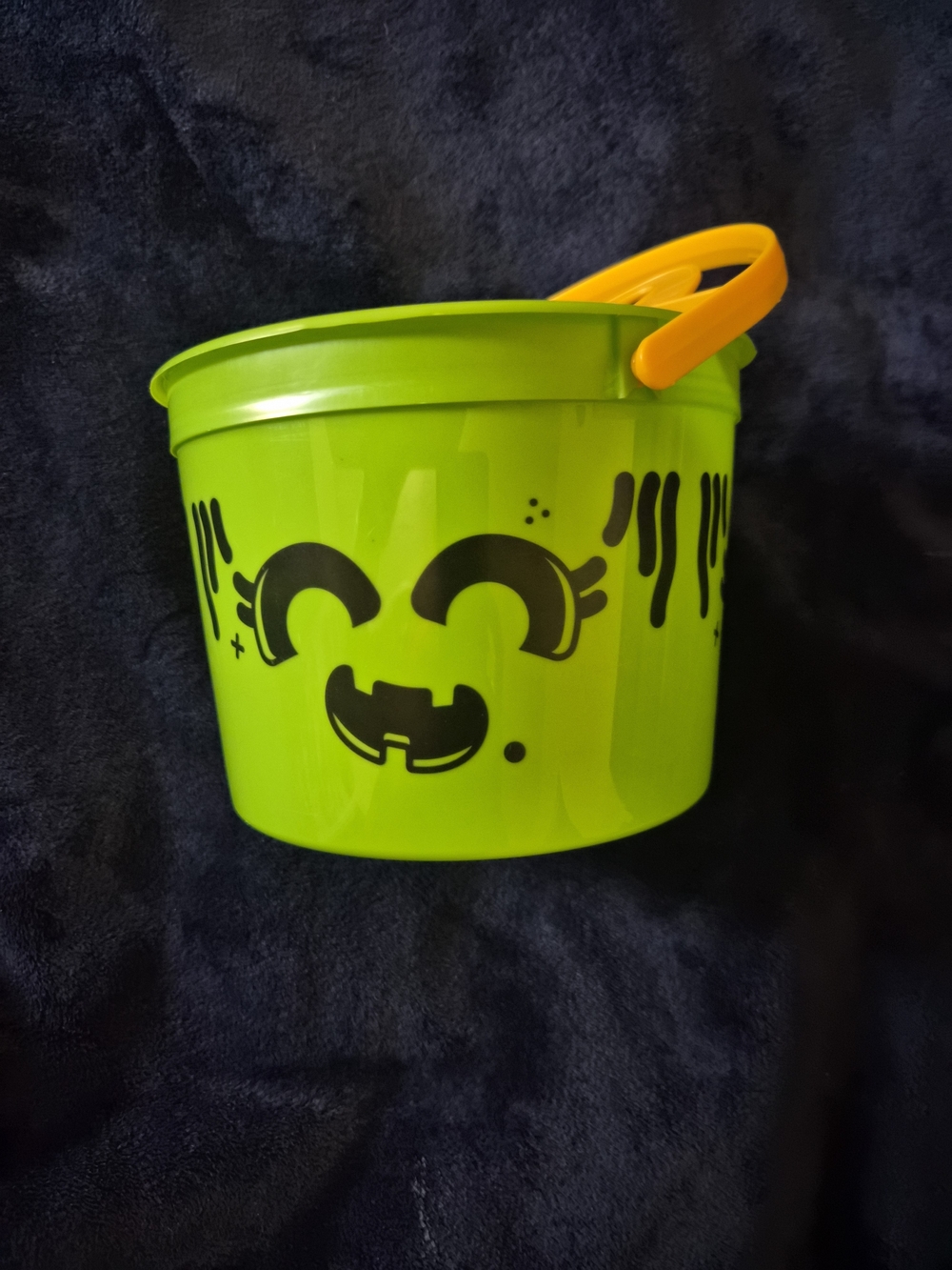 McDonald's Green Kids Boo Bucket with Yellow Handle and Cute Faces